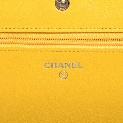 Chanel Caviar Sevruga Wallet on Chain WOC Yellow 7 of 9