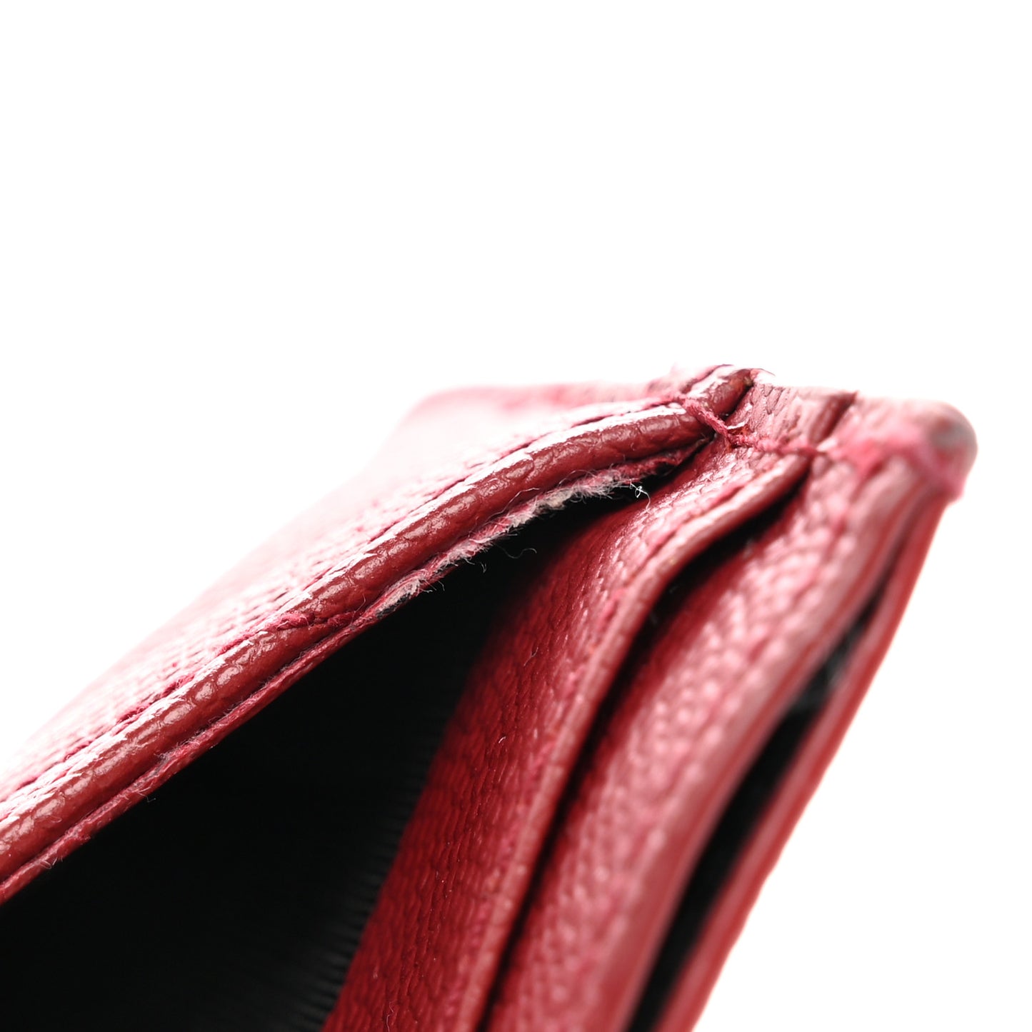 Grain De Poudre Matelasse Chevron Monogram Credit Card Case Opyum Red