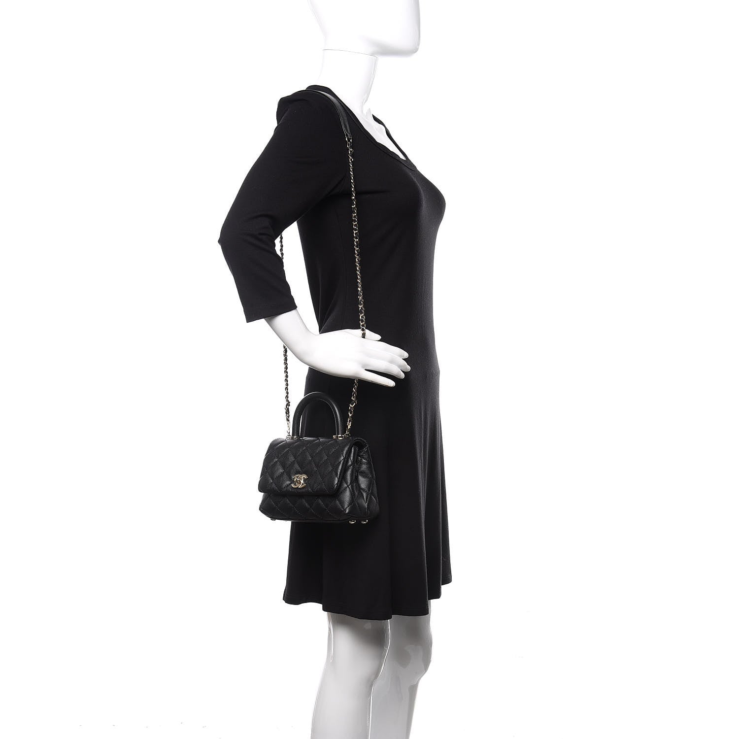 Chanel Caviar Quilted Extra Mini Coco Handle Flap Black 2 of 11