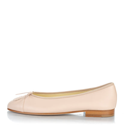 Chanel Calfskin CC Cap Toe Ballerina Flats 37 Light Pink 1 of 9