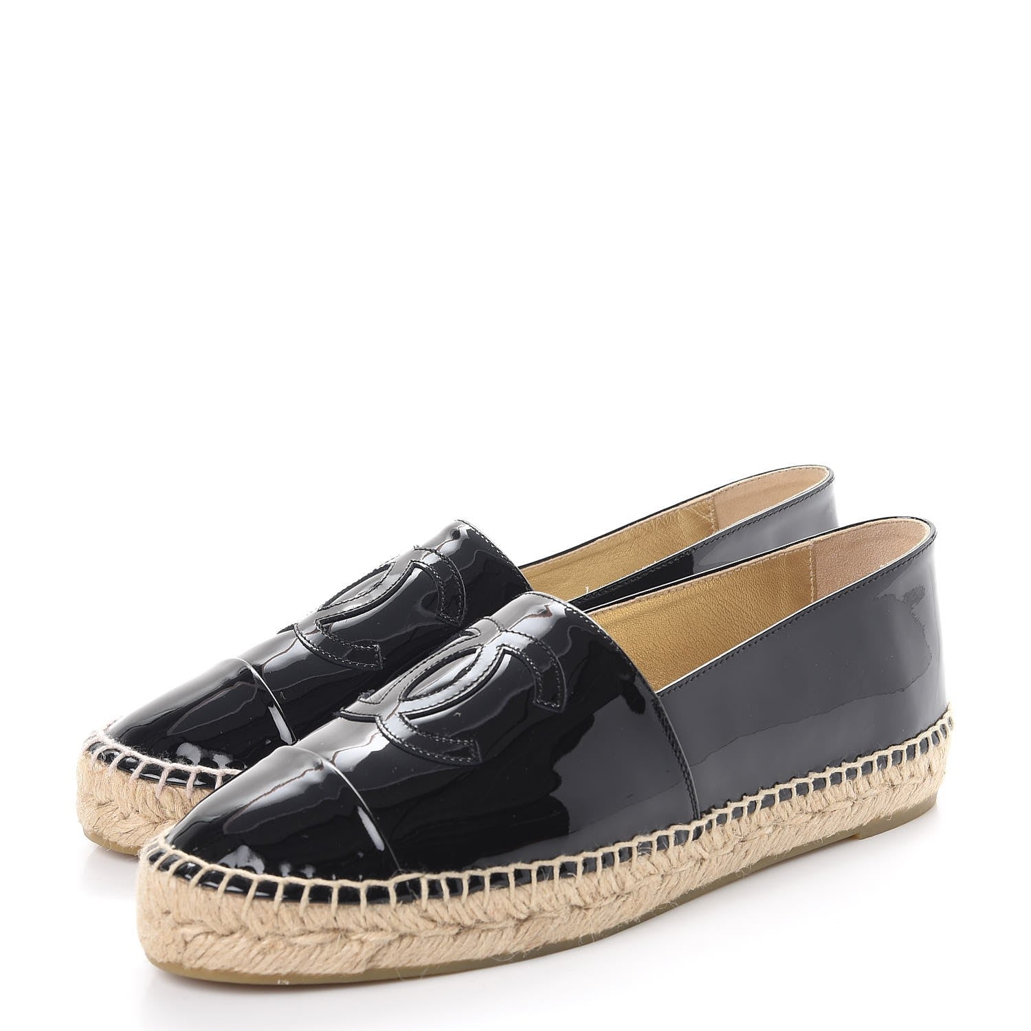 Chanel Patent CC Espadrilles 39 Black 3 of 9