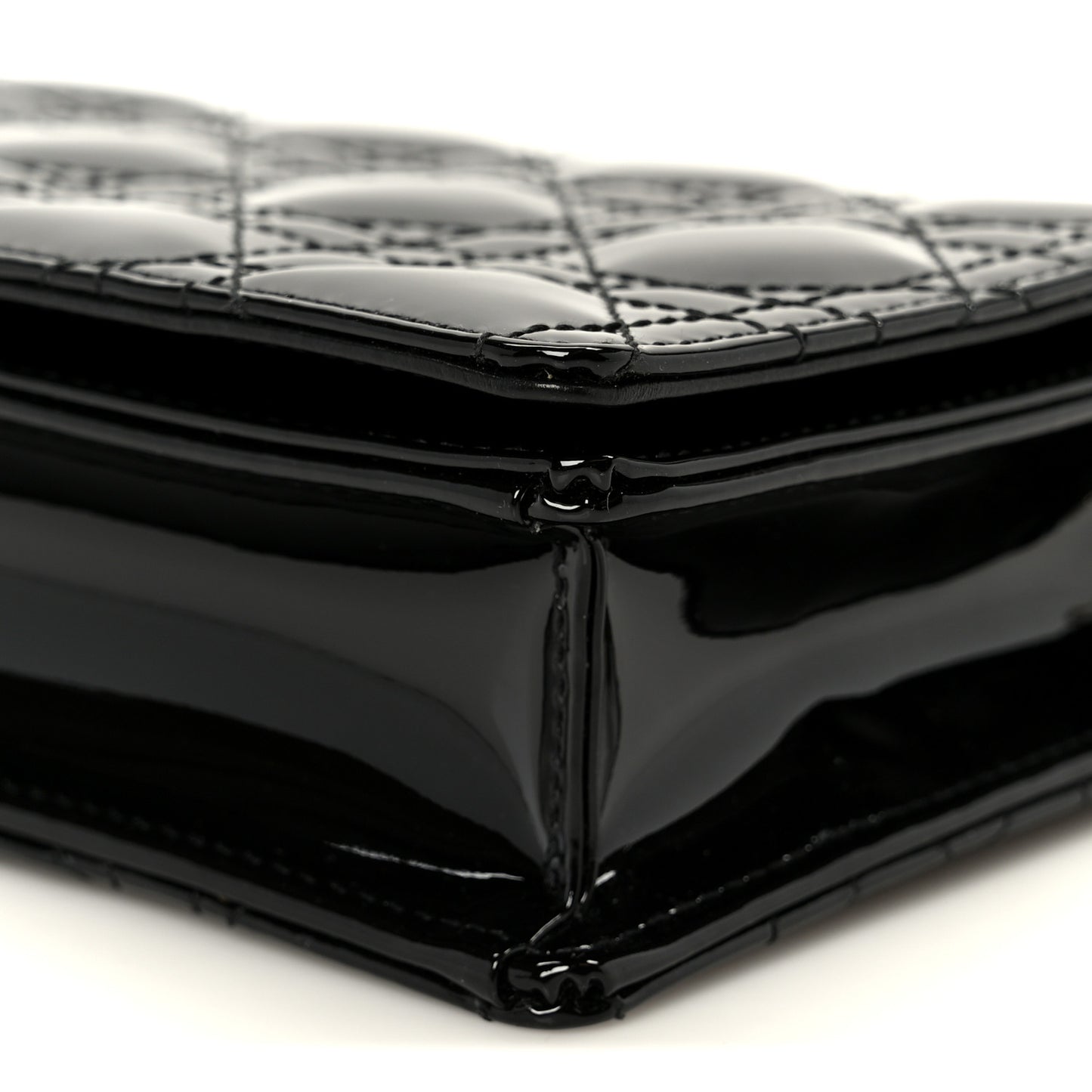 Patent Cannage Lady Dior Pouch Black