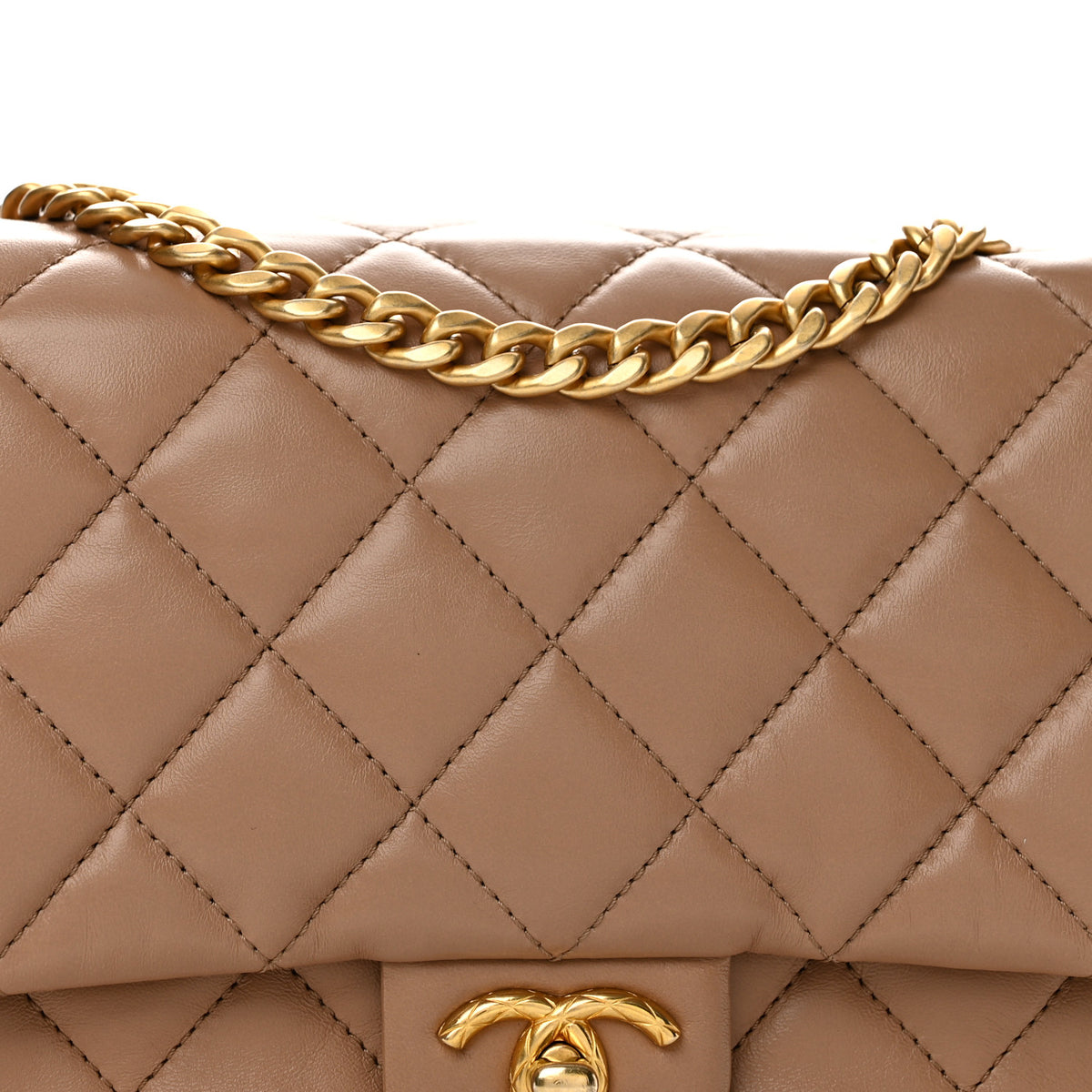 Chanel Lambskin Quilted Medium Pillow Crush Flap Beige 8 of 12