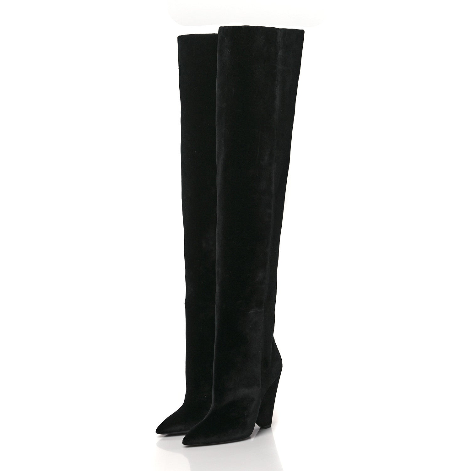 Saint Laurent Velvet Niki 105 Thigh High Boots 37 Black 2 of 5