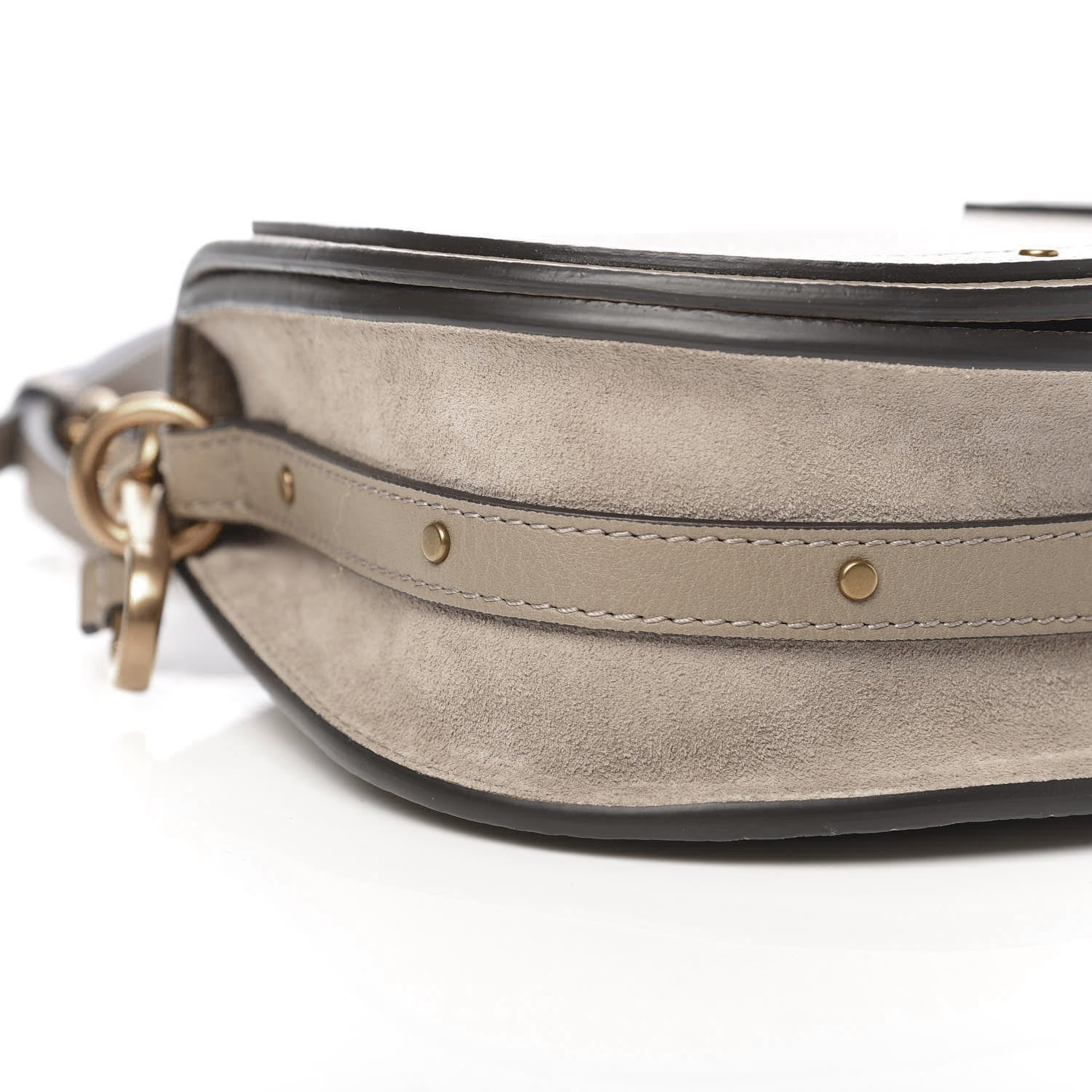 Chloe Calfskin Suede Small Nile Bracelet Bag Motty Grey 6 of 10