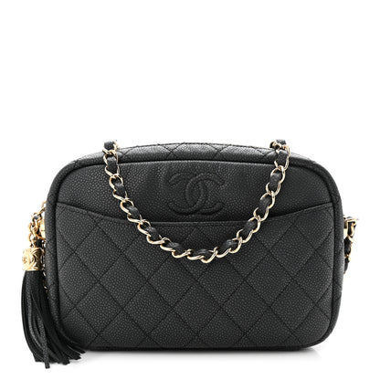 Chanel Iridescent Caviar Quilted Small Coco Tassel Camera Case Black 1 of 11