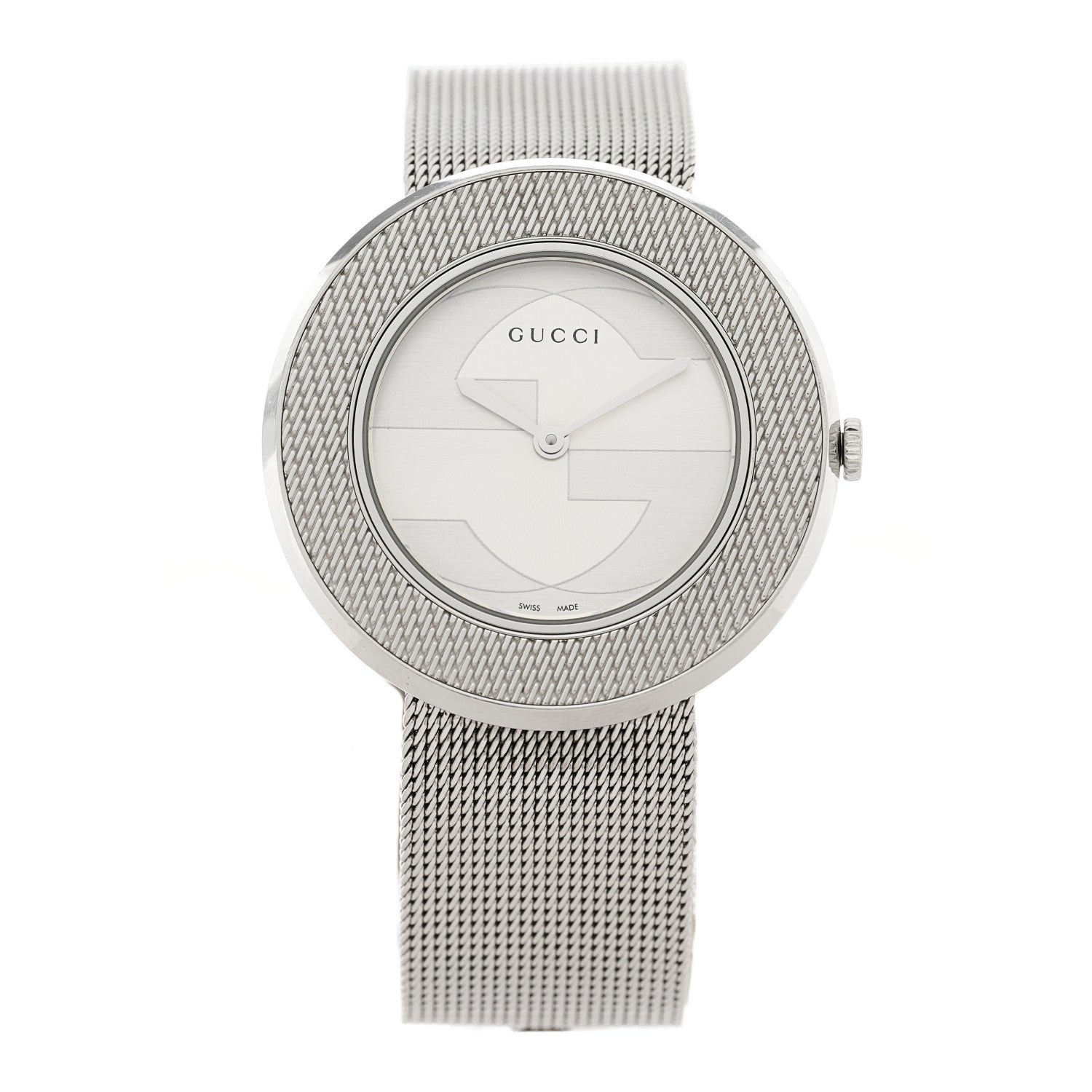 Gucci Stainless Steel 36mm U-Play Mesh Quartz Watch 1 of 4