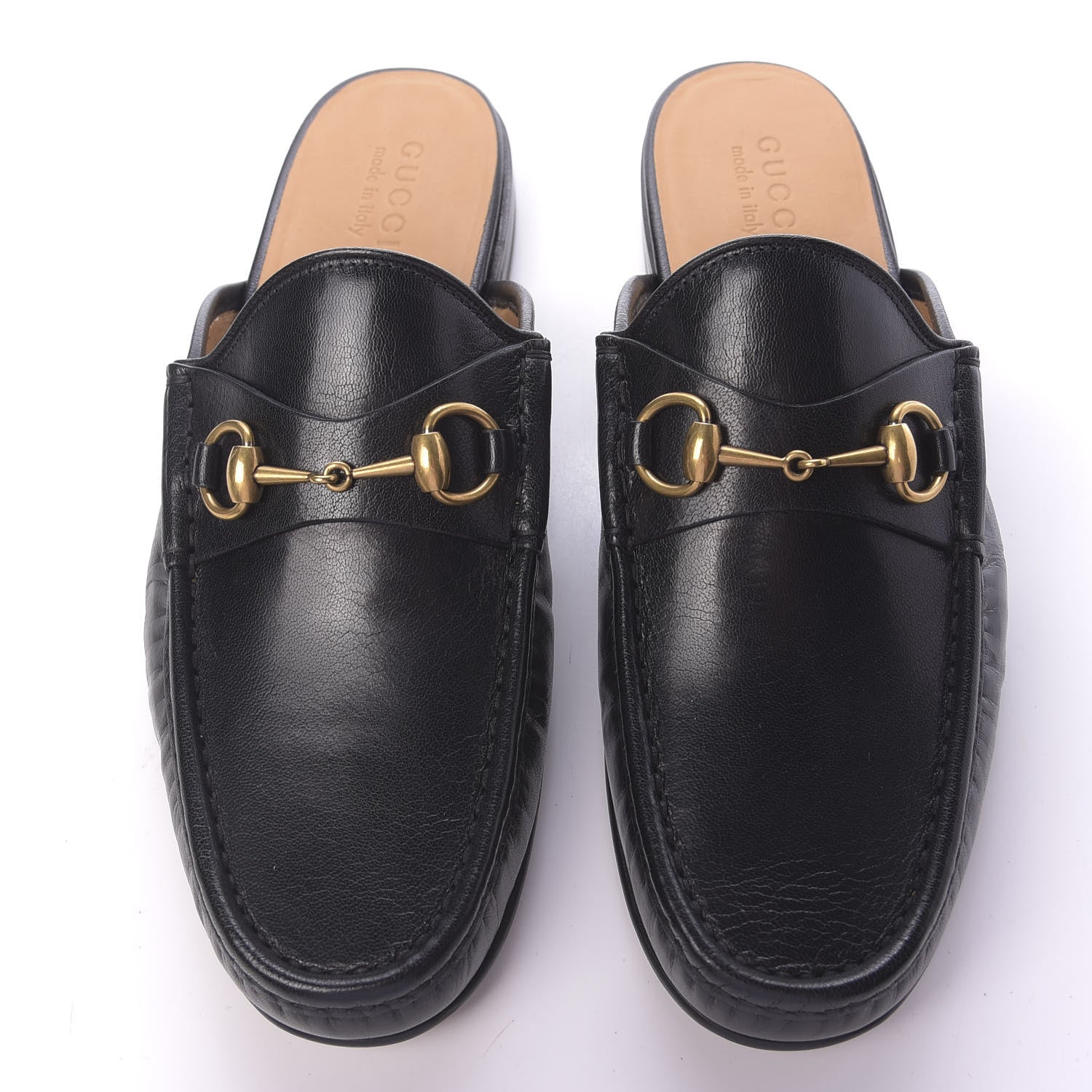Gucci Goatskin Mens Horsebit Slippers 10 Black 5 of 11