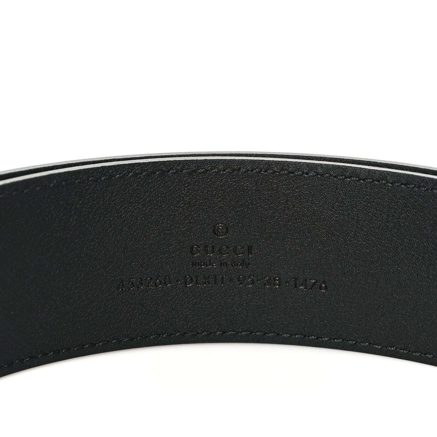 Moon Calfskin Pearl Double G 40mm Belt 95 38 Black Cream