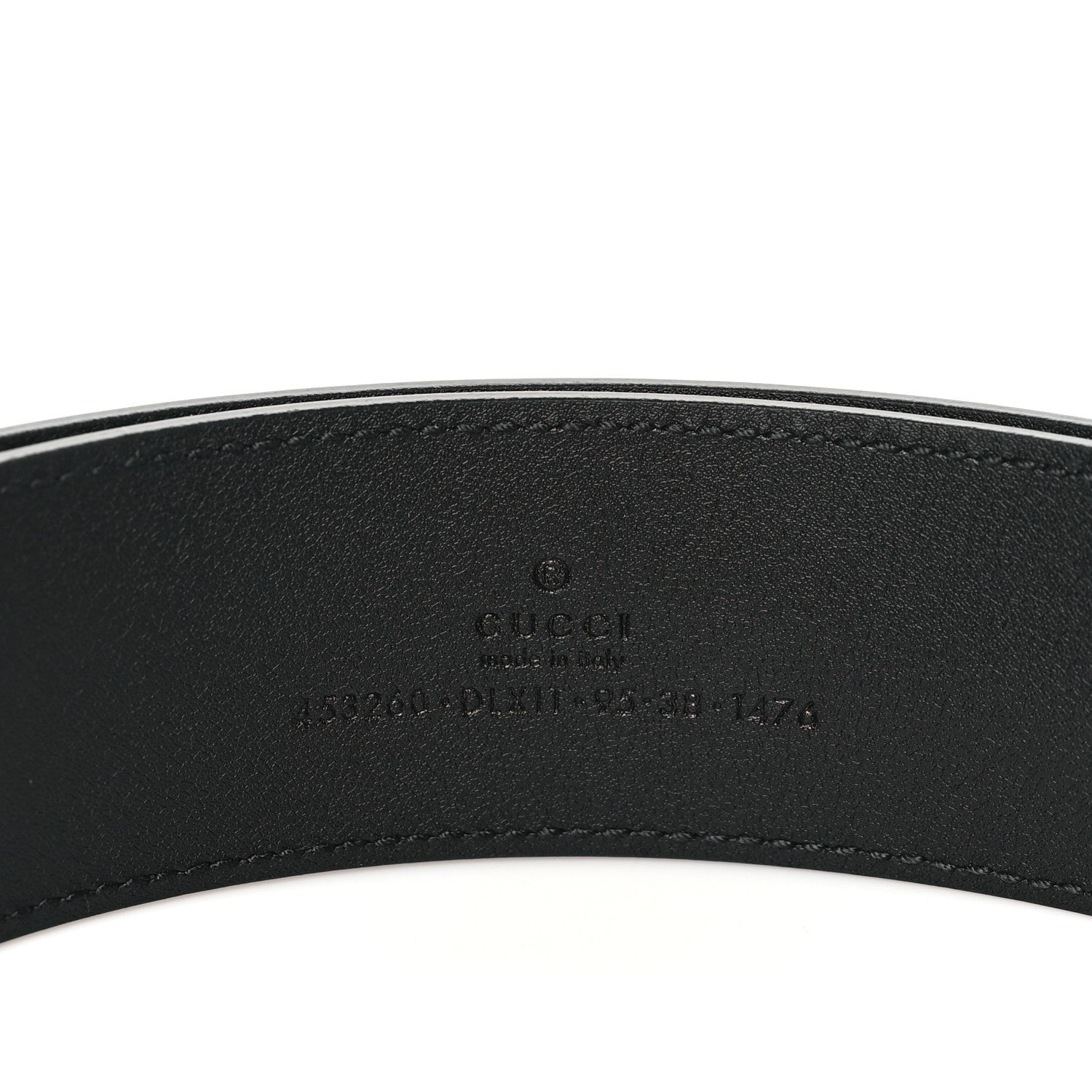 Gucci Moon Calfskin Pearl Double G 40mm Belt 95 38 Black Cream 4 of 7