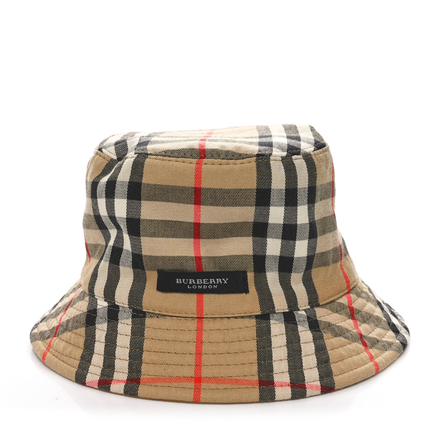 Burberry Calfskin Technical Cotton Vintage Check Bucket Hat Archive Beige 3 of 13