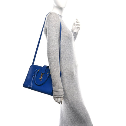 Saint Laurent Calfskin Small Monogram Cabas Blue Majorelle 2 of 19