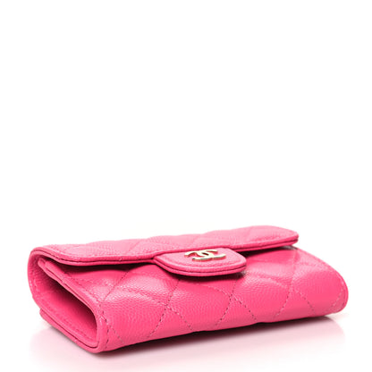Chanel Caviar Quilted Flap Card Holder Wallet Pink 4 of 10