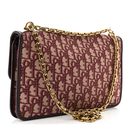 Christian Dior Oblique CD Chain Flap Bag  Burgundy 3 of 11