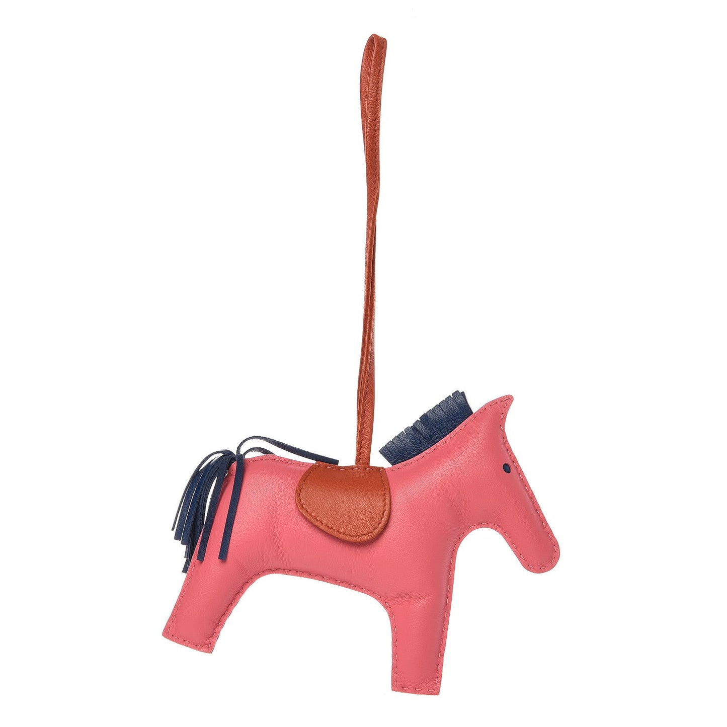 Milo Lambskin Grigri Rodeo Horse Bag Charm GM Rose Azalee Cornaline Bleu De Malte