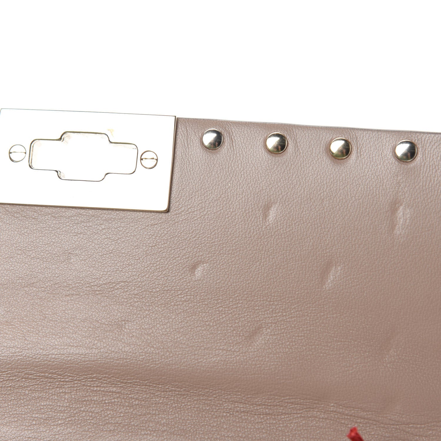 Valentino Garavani Lambskin Rockstud Spike Wallet on Chain Poudre 8 of 10