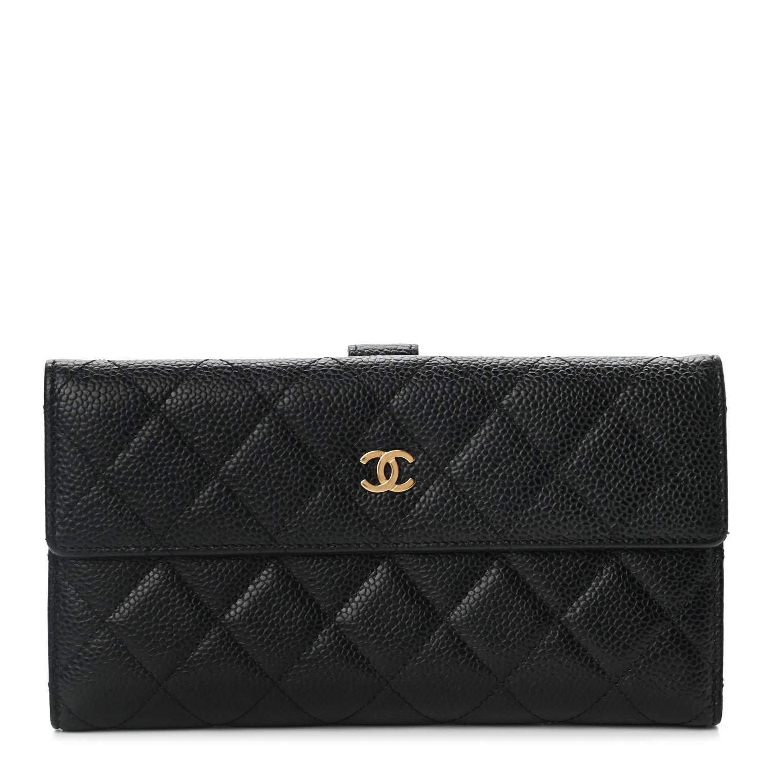 Chanel Caviar Quilted CC French Flap Wallet Black 1 of 9