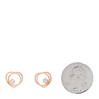 Hermes 18K Rose Gold Diamond TPM Vertige Coeur Earrings 2 of 5
