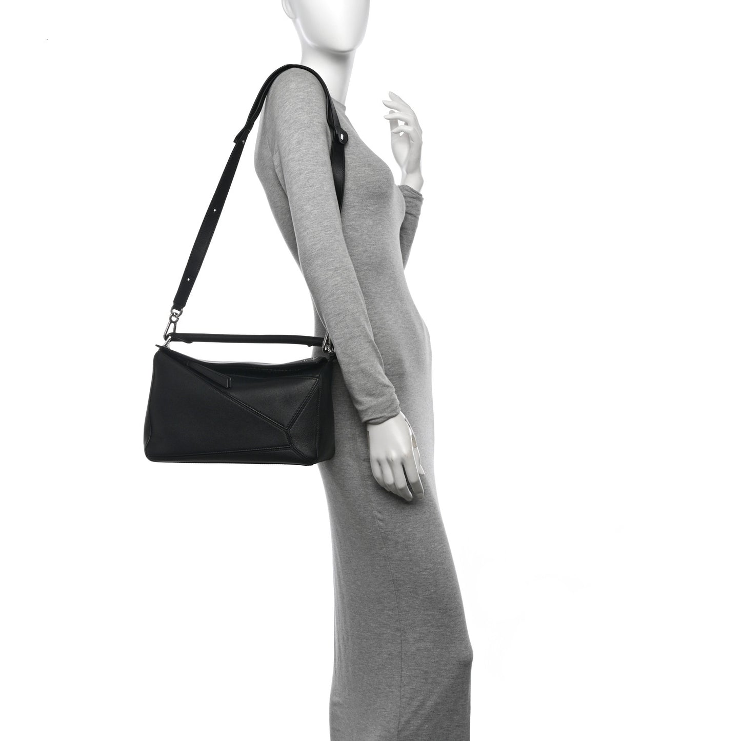 Calfskin Medium Puzzle Bag Black