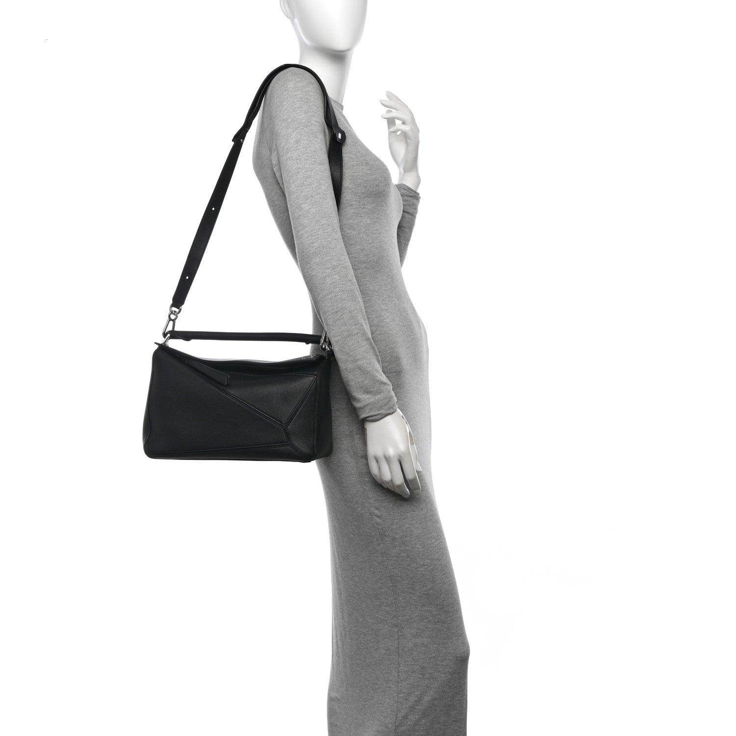 Loewe Calfskin Medium Puzzle Bag Black 2 of 12