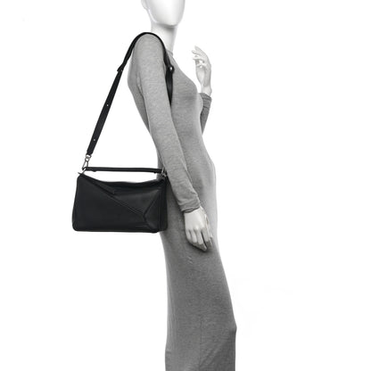 Loewe Calfskin Medium Puzzle Bag Black 2 of 12