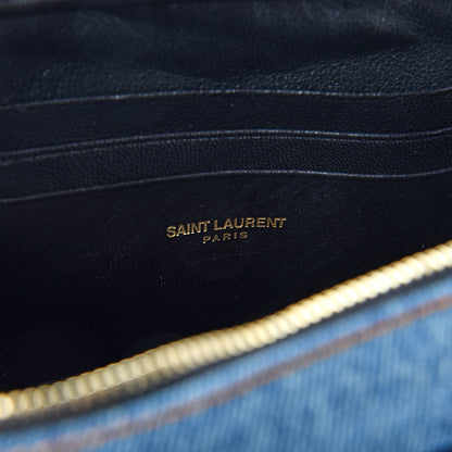 Saint Laurent Denim Matelasse Monogram Mini Lou Camera Bag California Blue 5 of 10