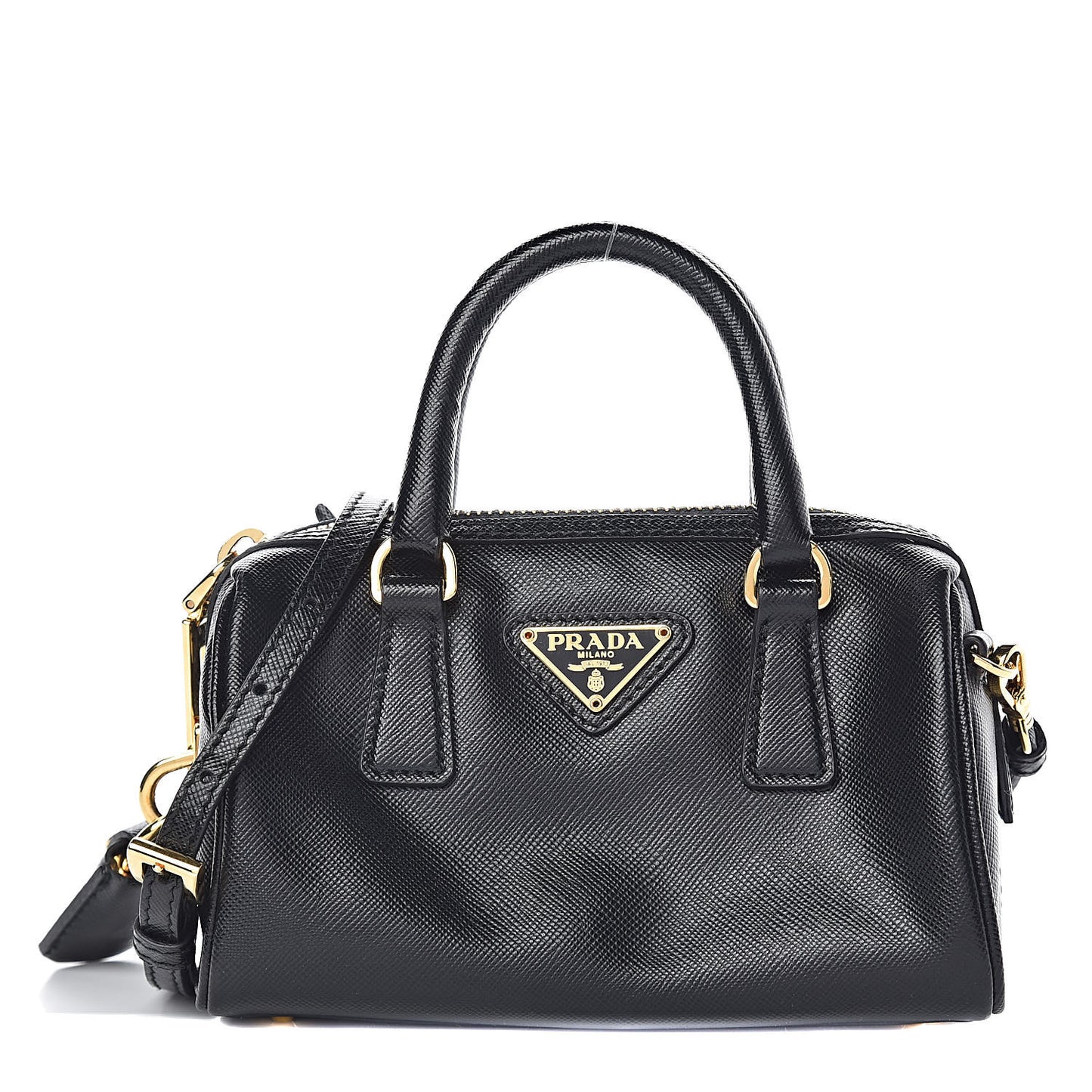 Saffiano Vernice Lux Mini Convertible Bowler Black