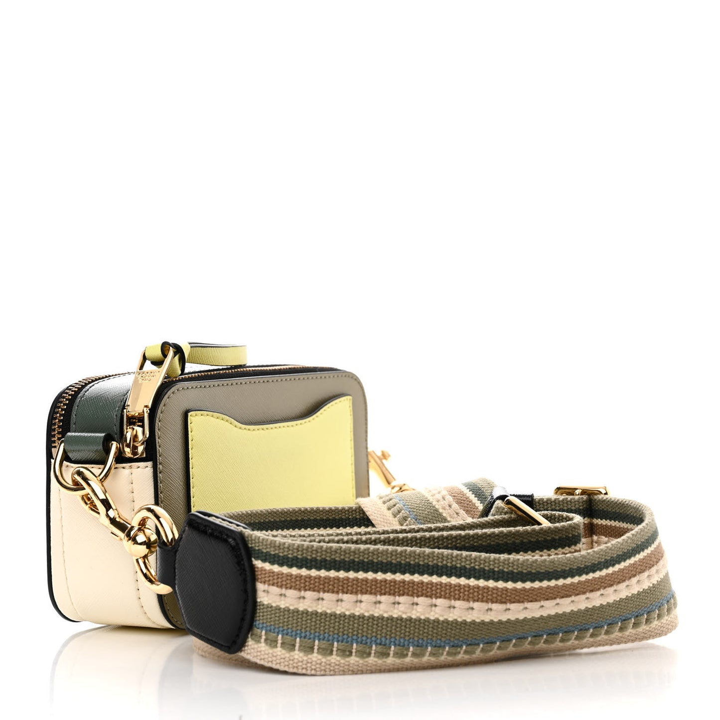 Saffiano Small Snapshot Camera Bag Silver Sage Multi