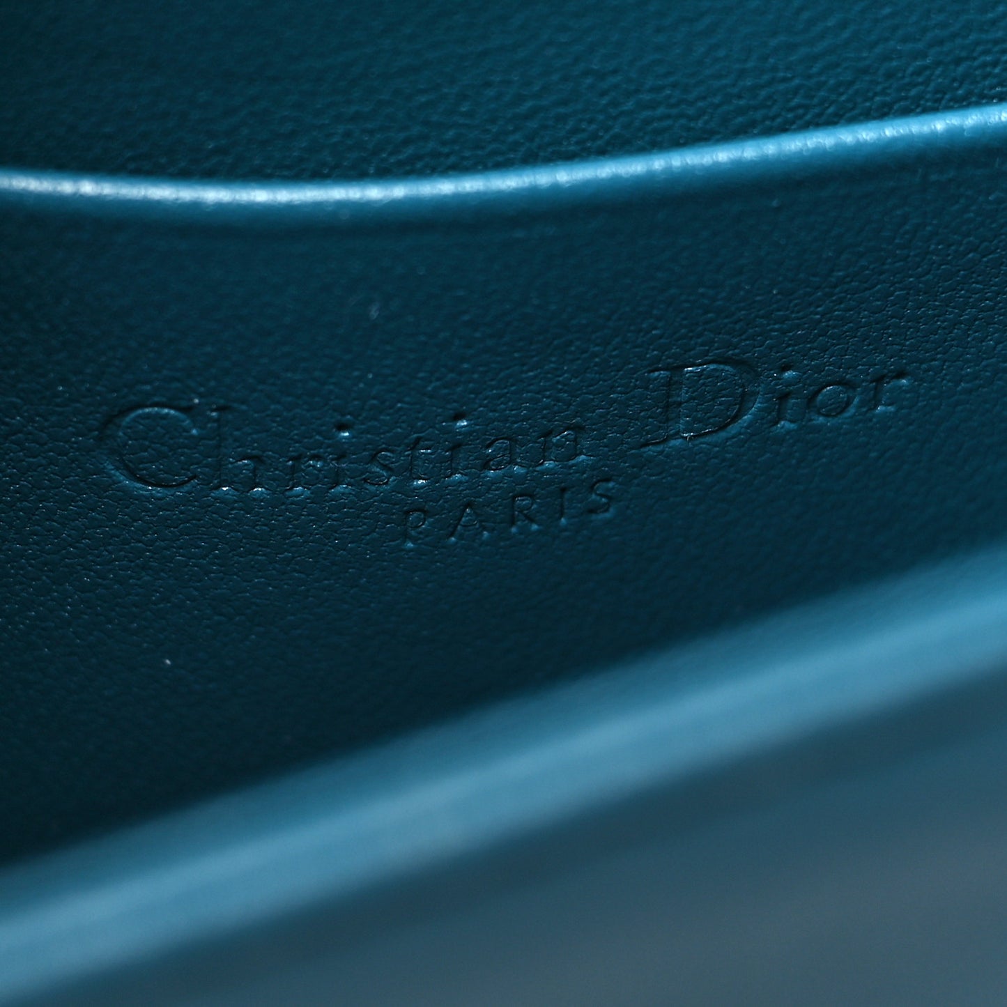Lambskin Cannage Nano Lady Dior Pouch Deep Ocean