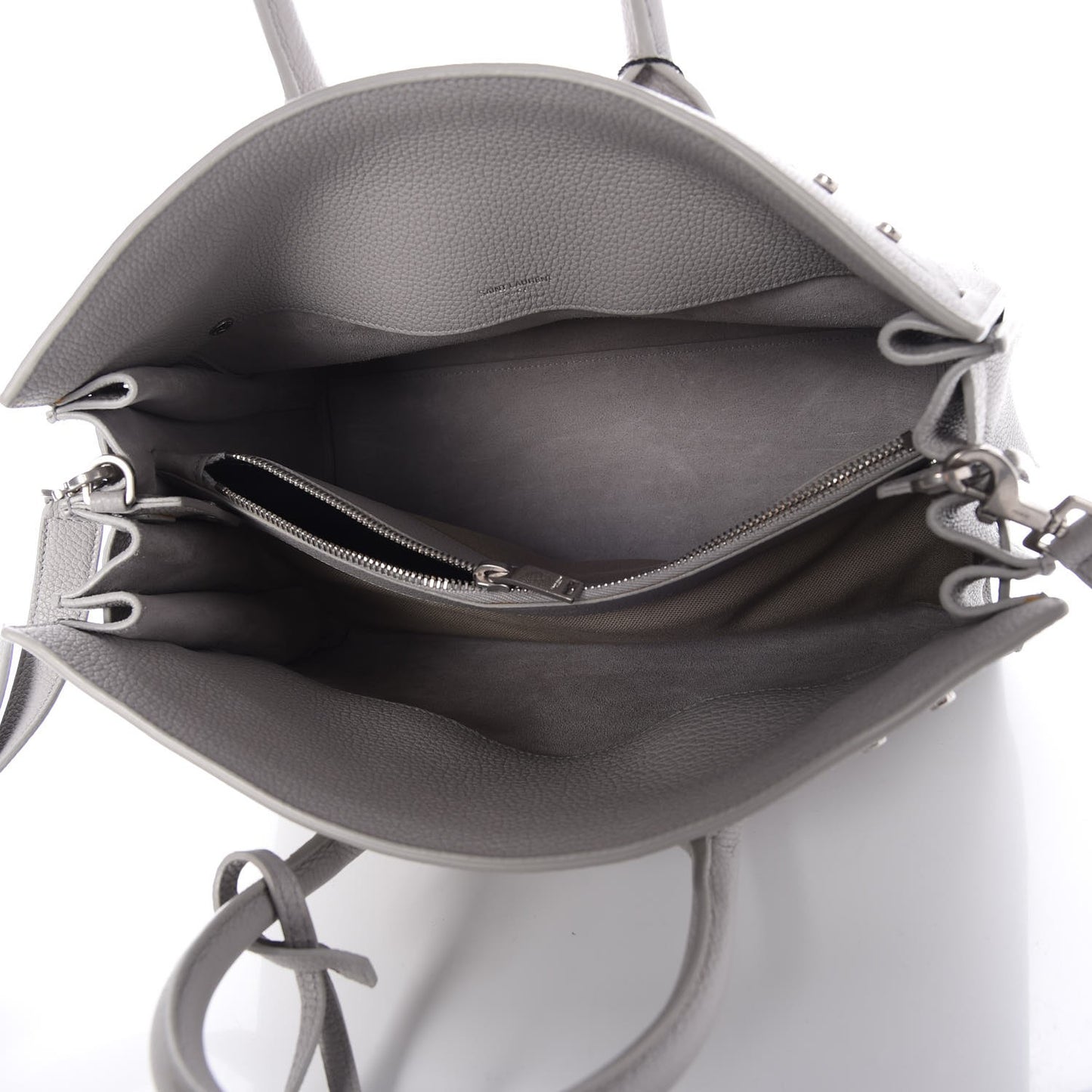 Grained Calfskin Small Supple Sac De Jour Mouse Grey
