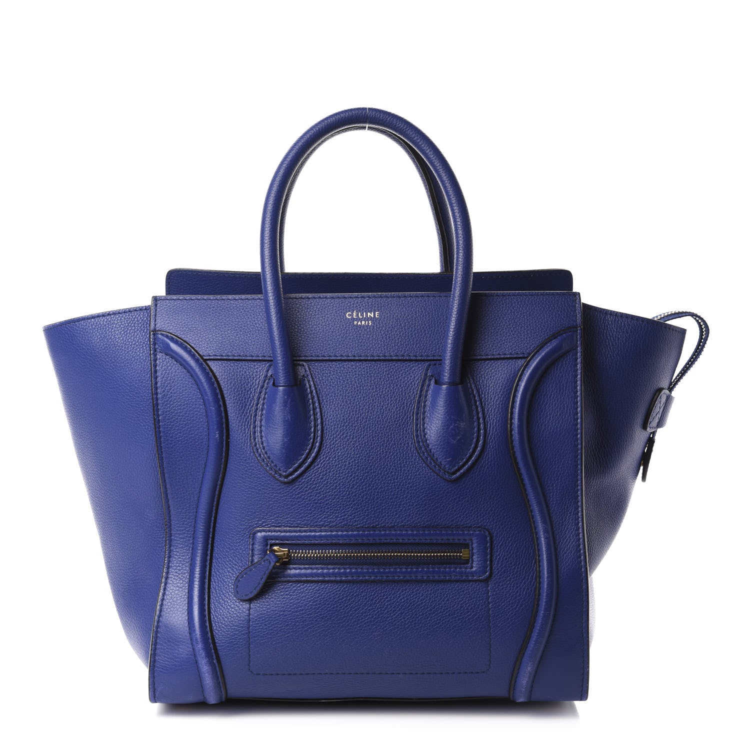 Celine Drummed Calfskin Mini Luggage Indigo 1 of 15