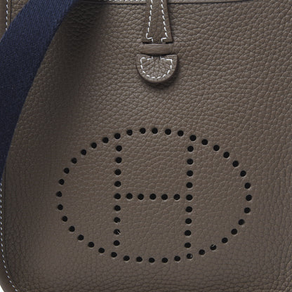 Hermes Taurillon Clemence Amazone Evelyne TPM Etoupe Bleu Indigo 6 of 10