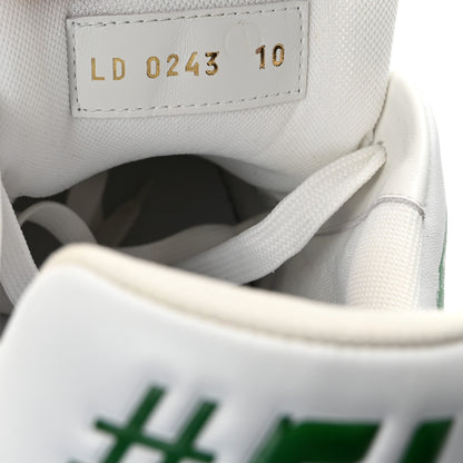 Louis Vuitton Calfskin Mens LV Trainer Sneakers 10 White Green 9 of 10