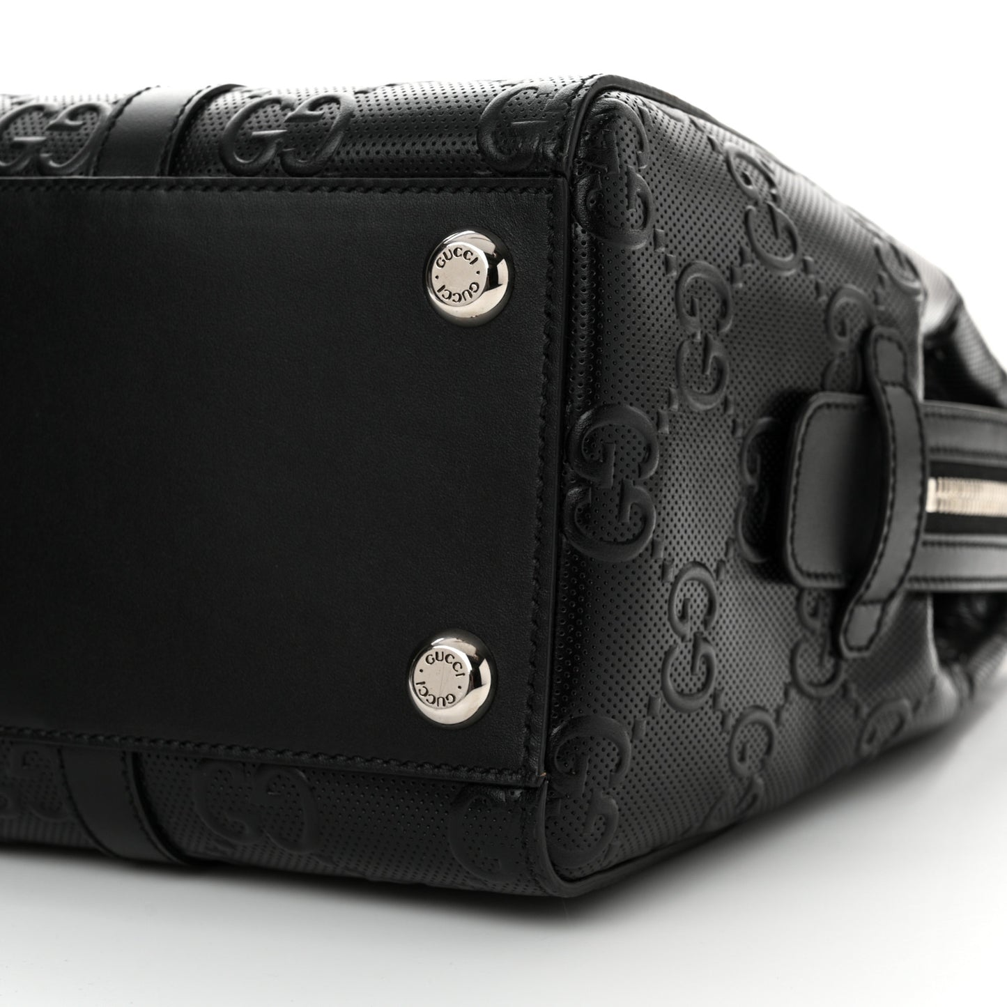 Calfskin GG Tennis Embossed Tote Bag Black