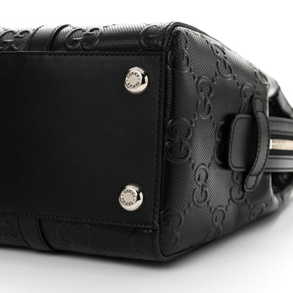 Gucci Calfskin GG Tennis Embossed Tote Bag Black 10 of 10