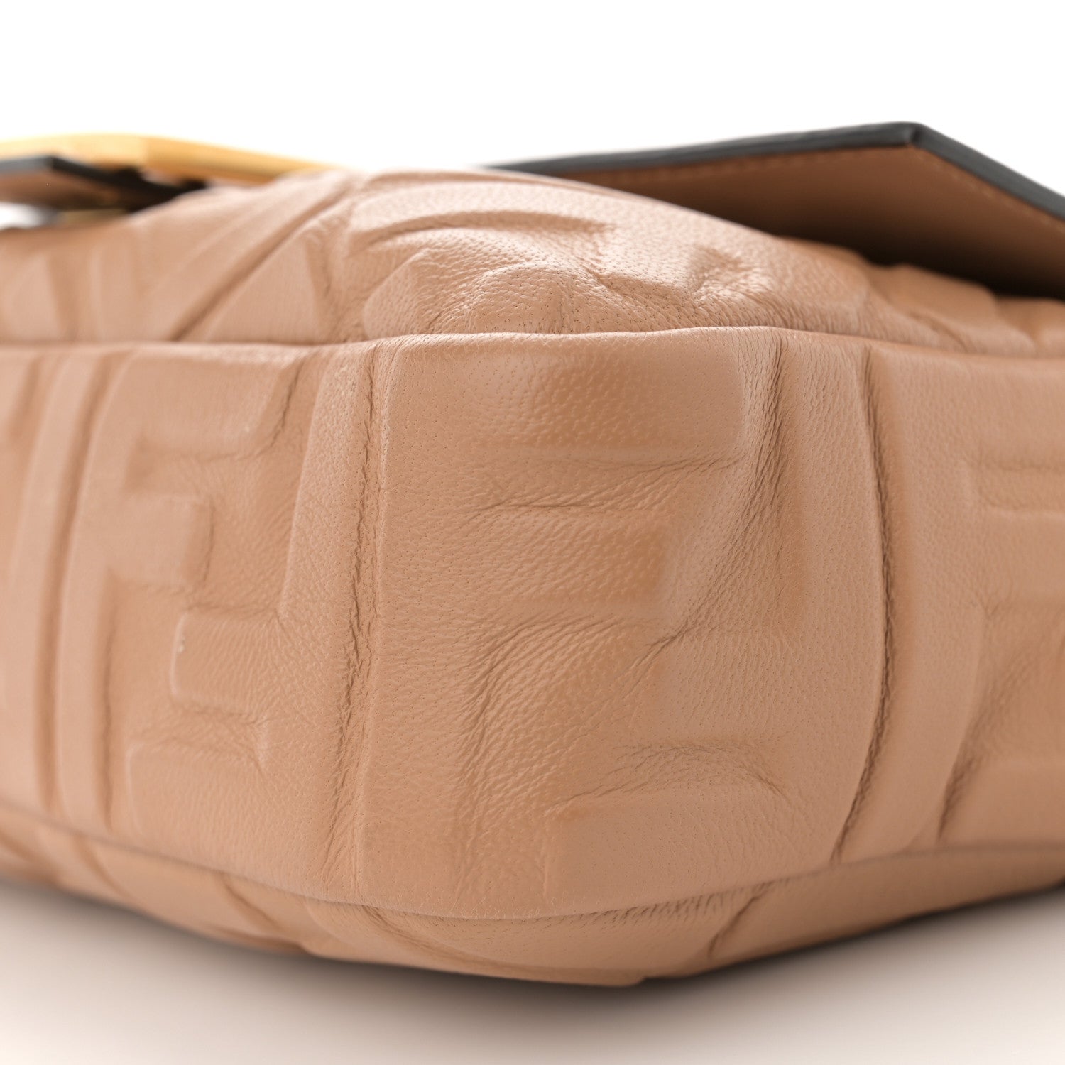 Fendi Nappa FF 1974 Embossed Baguette Miele Scuro 10 of 12