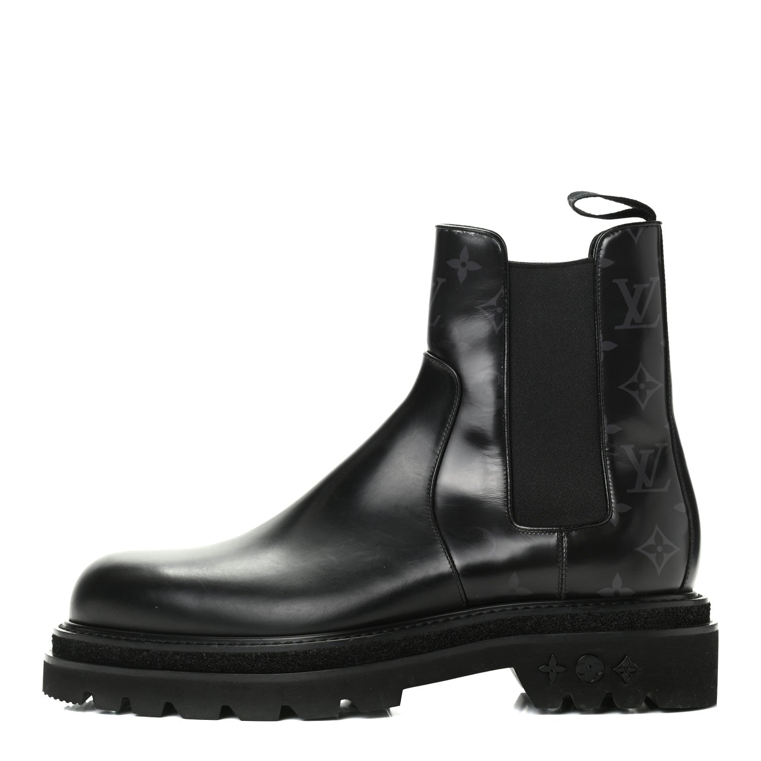 Louis Vuitton Calfskin Monogram Eclipse Chelsea Boots 9 Black 1 of 18