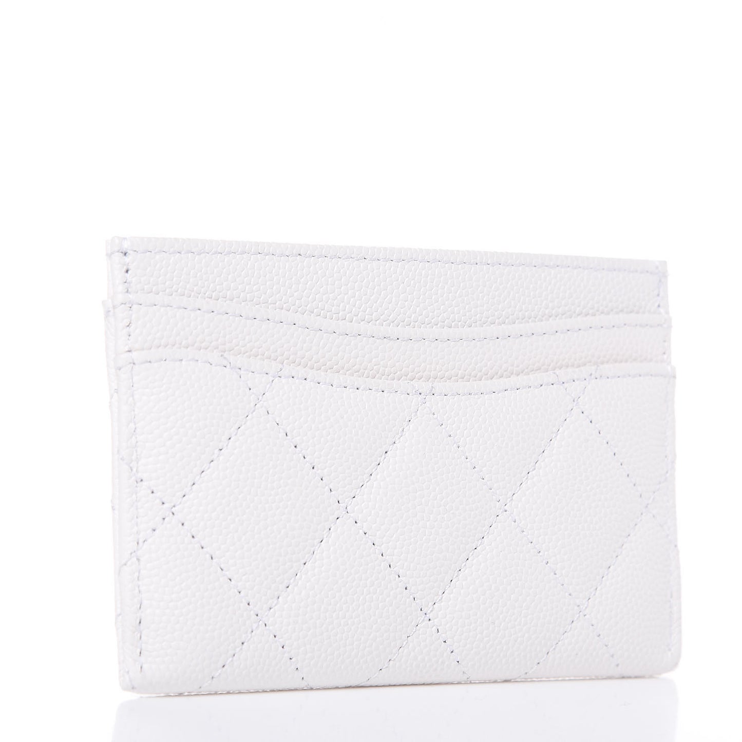 Caviar Quilted Card Holder White
