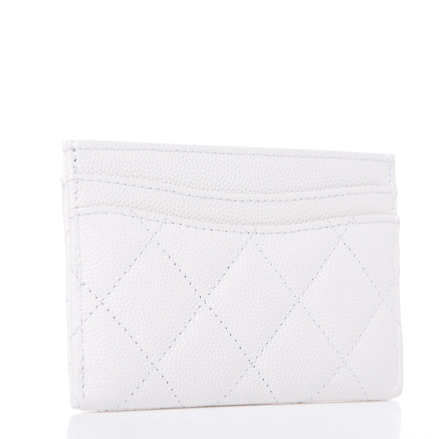 Chanel Caviar Quilted Card Holder White 3 of 9