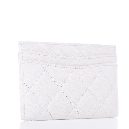 Chanel Caviar Quilted Card Holder White 3 of 9