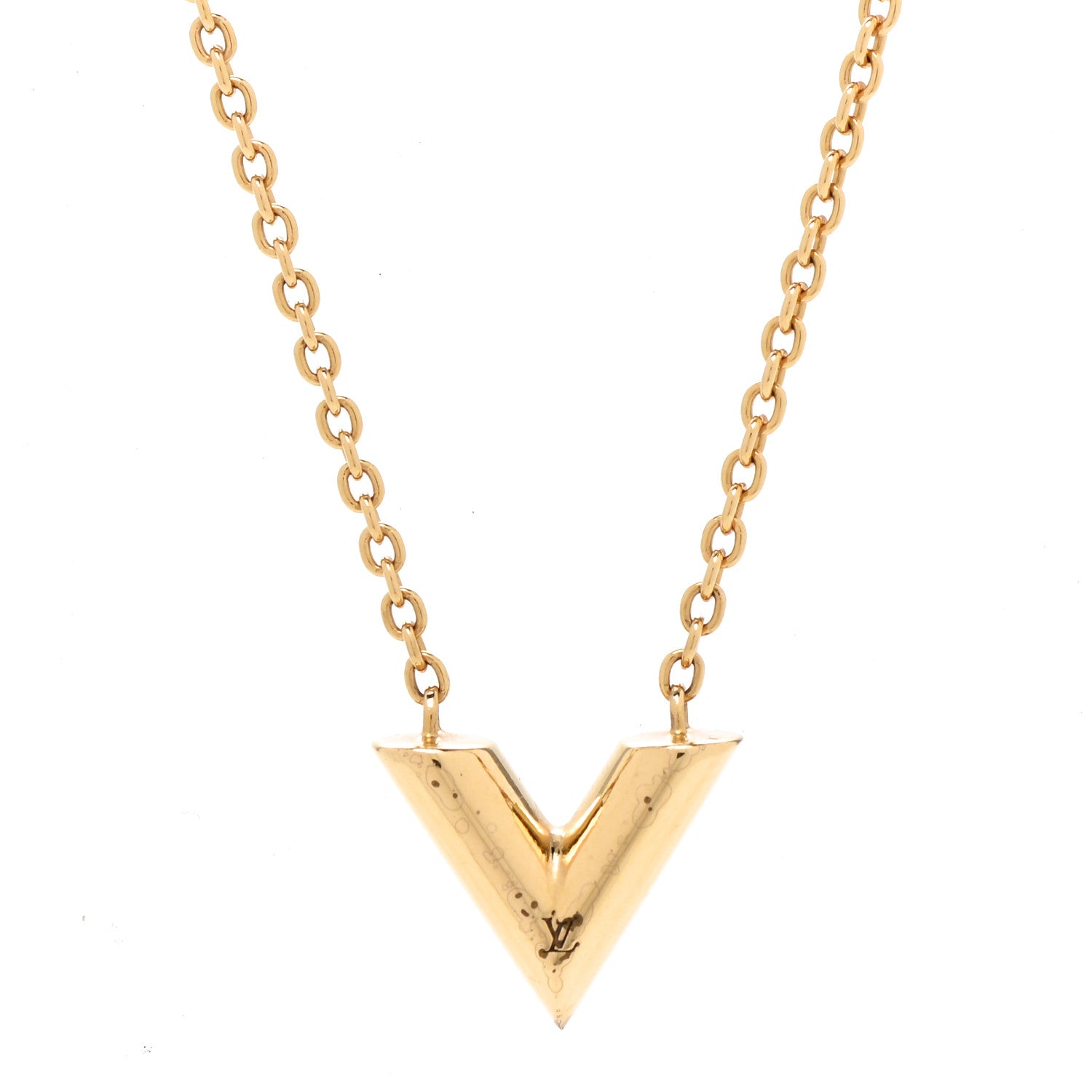 Louis Vuitton Essential V Necklace Gold 4 of 7