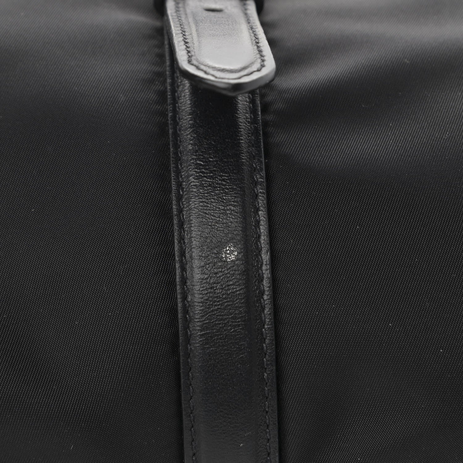 Prada Nylon Tessuto Soft Calfskin Small Shopping Satchel Black 11 of 14