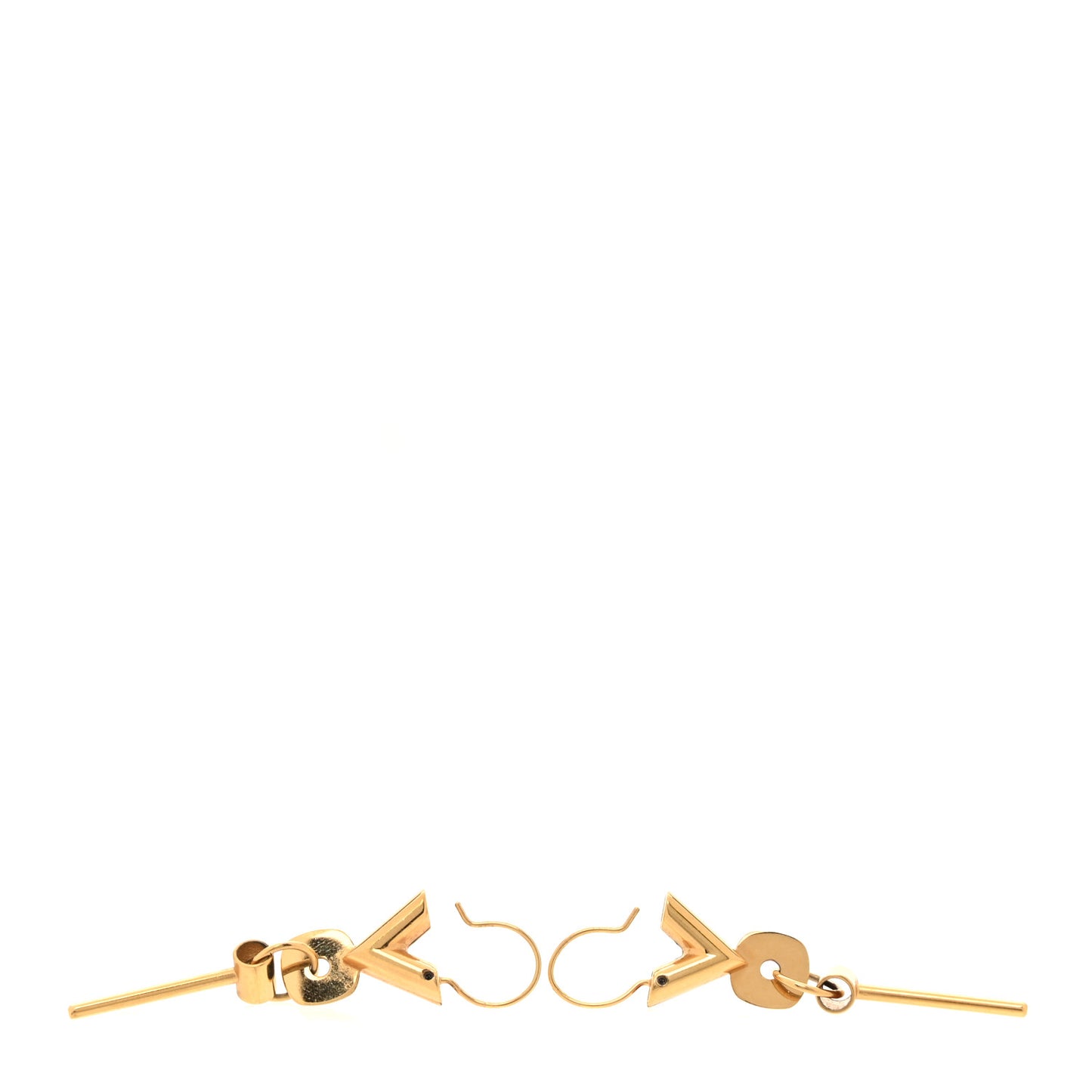 Brass Essential V Hoop Drop Earrings Gold