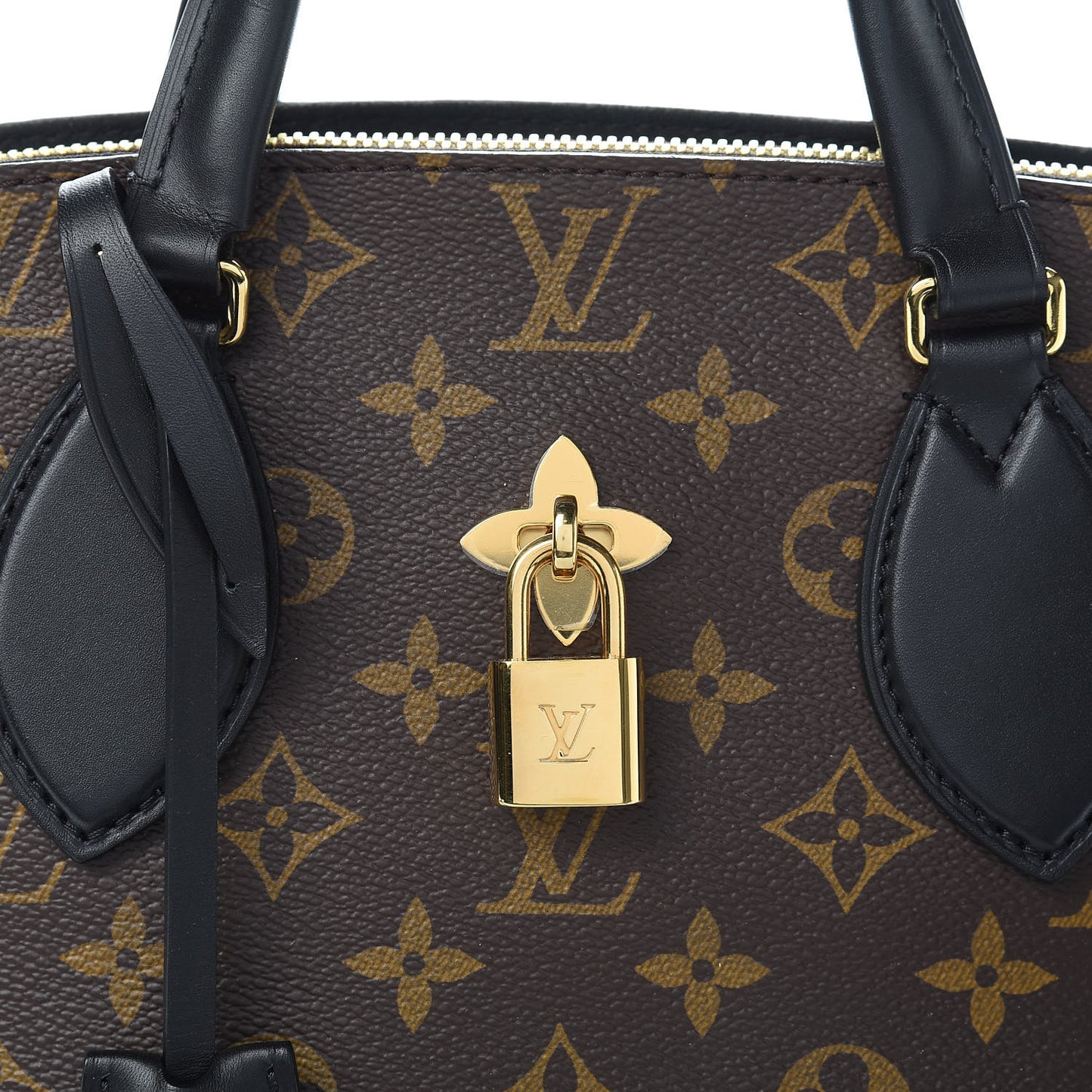 Monogram Flower Zipped Tote PM Black