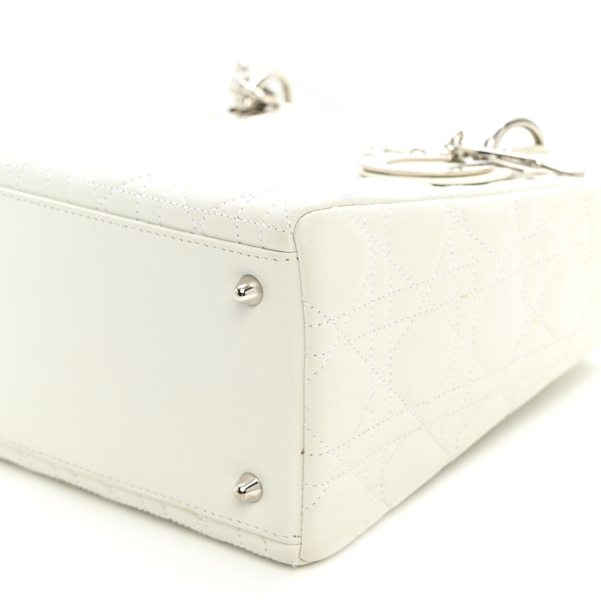 Christian Dior Lambskin Cannage Medium Lady Dior White 10 of 12