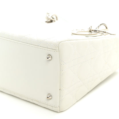 Christian Dior Lambskin Cannage Medium Lady Dior White 10 of 12