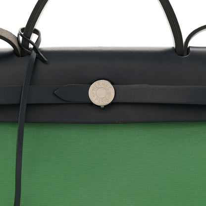 Hermes Vache Hunter Toile Herbag Zip 31 PM Cactus Bleu Indigo 8 of 17