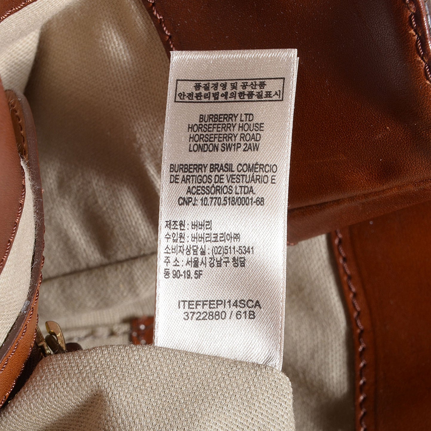 Canvas Mega Check Medium Orton Tote Pale Beige