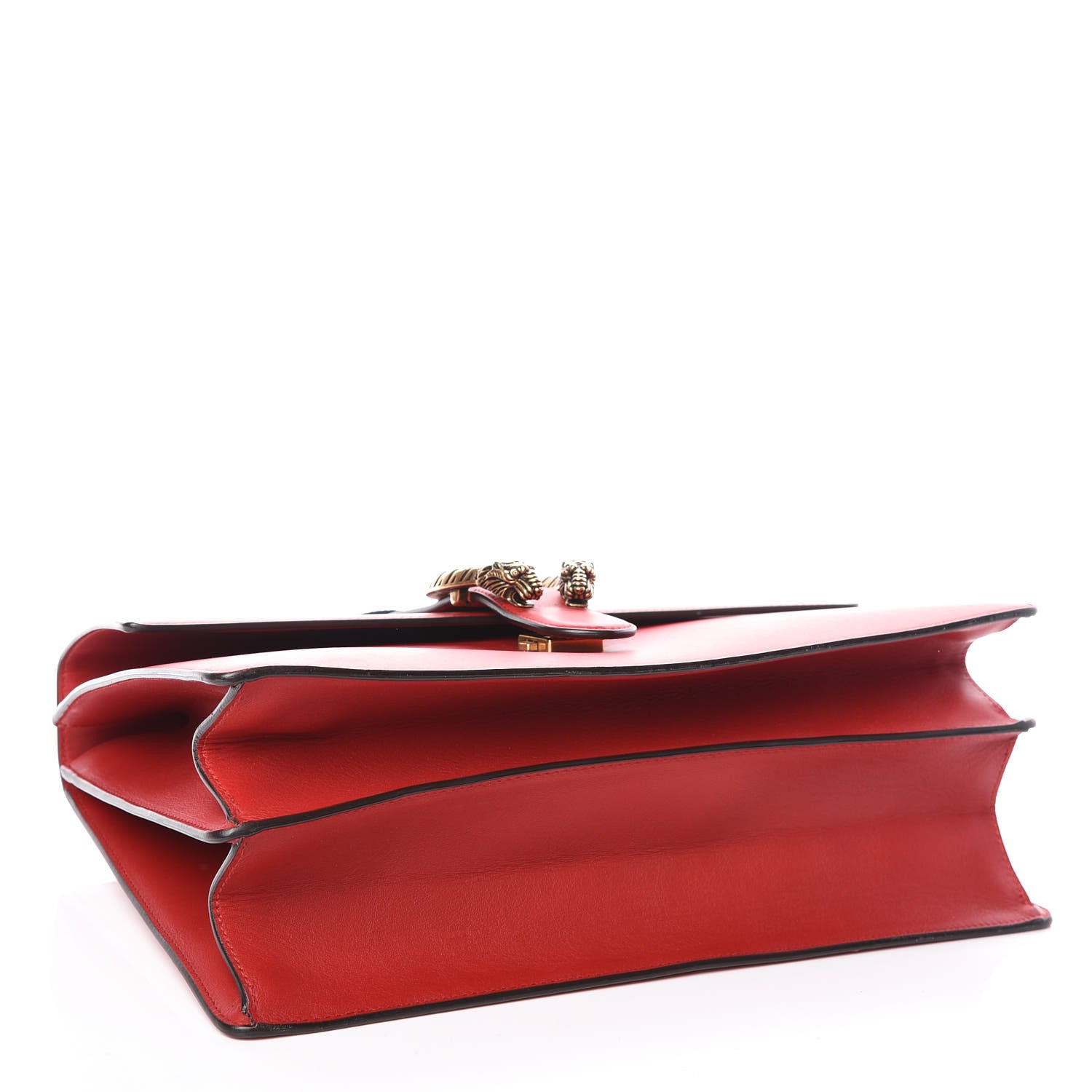 Gucci Moon Calfskin Web Large Dionysus Bamboo Top Handle Bag Hibiscus Red 4 of 10
