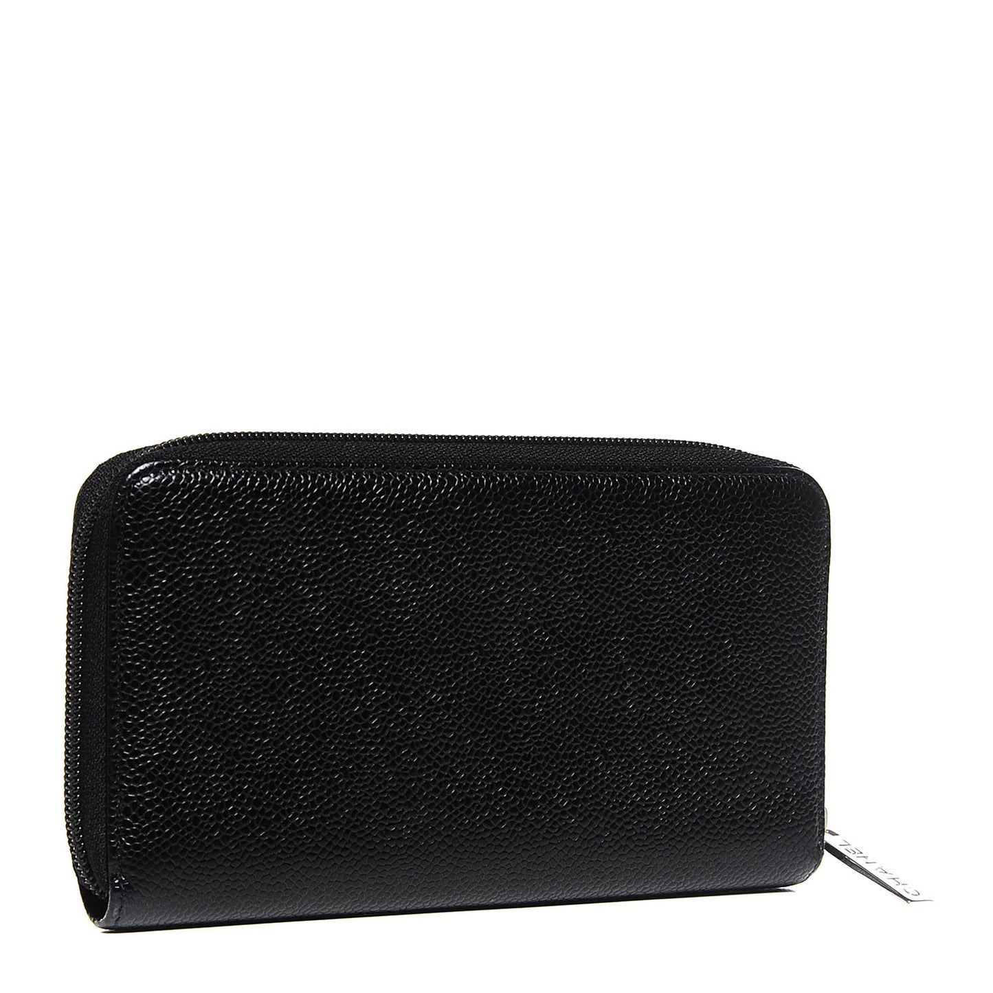 Caviar Large Timeless CC Zip Around Wallet Black